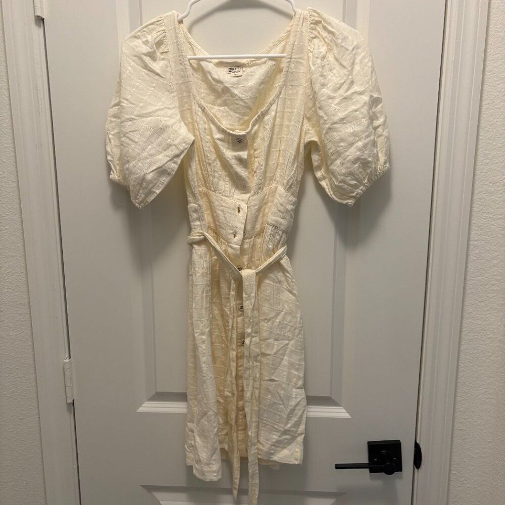 BillaBong Cream & White Dress Cottagecore/Prairie Style Size Small EUC - Picture 3 of 8